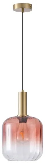 Lustră pe cablu 1xE27/15W/230V roșu/fumuriu pr. 20 cm