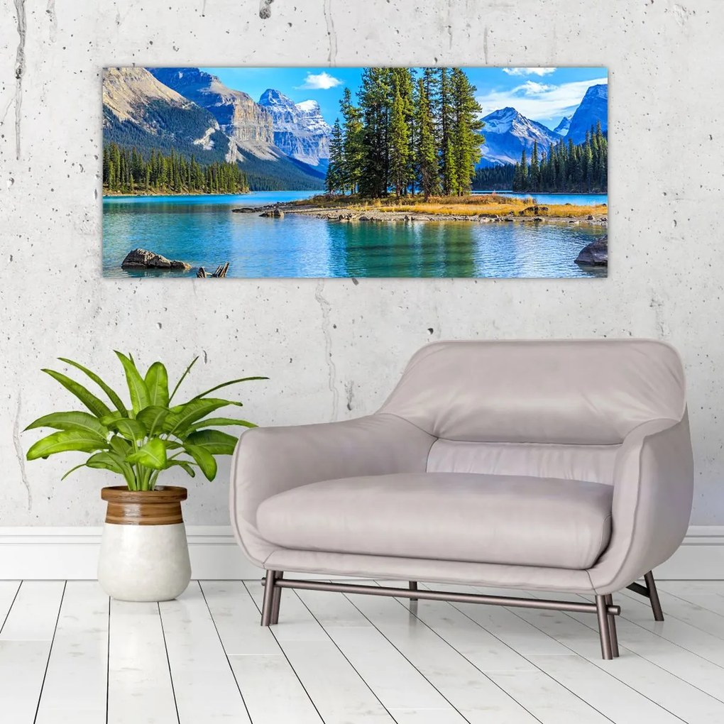 Tablou - Peisaj montan cu râu (120x50 cm)