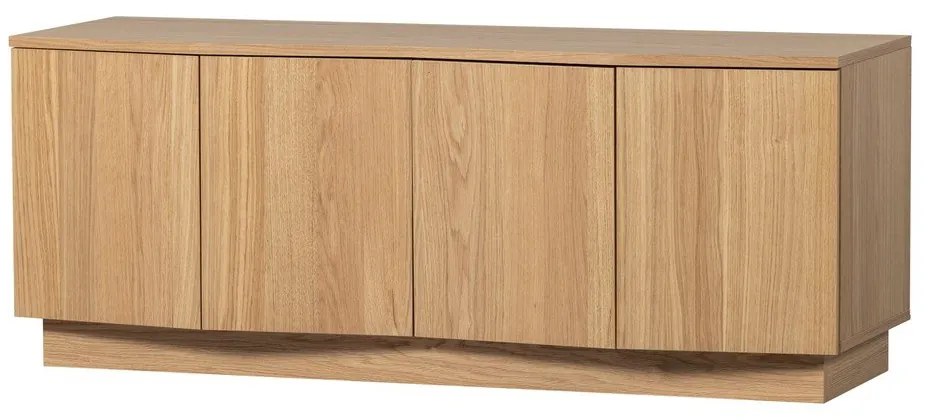 Comodă TV în culoare naturală din lemn de stejar 133x52x45 cm Zuma – WOOOD