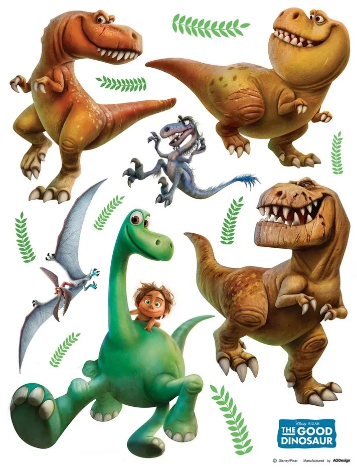 Decoraţiune adezivă Bunul Dinozaur, 30 x 30 cm