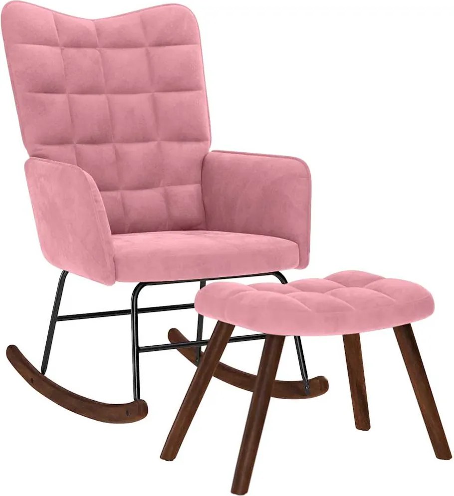 vidaXL Scaun balansoar cu scaun catifea roz