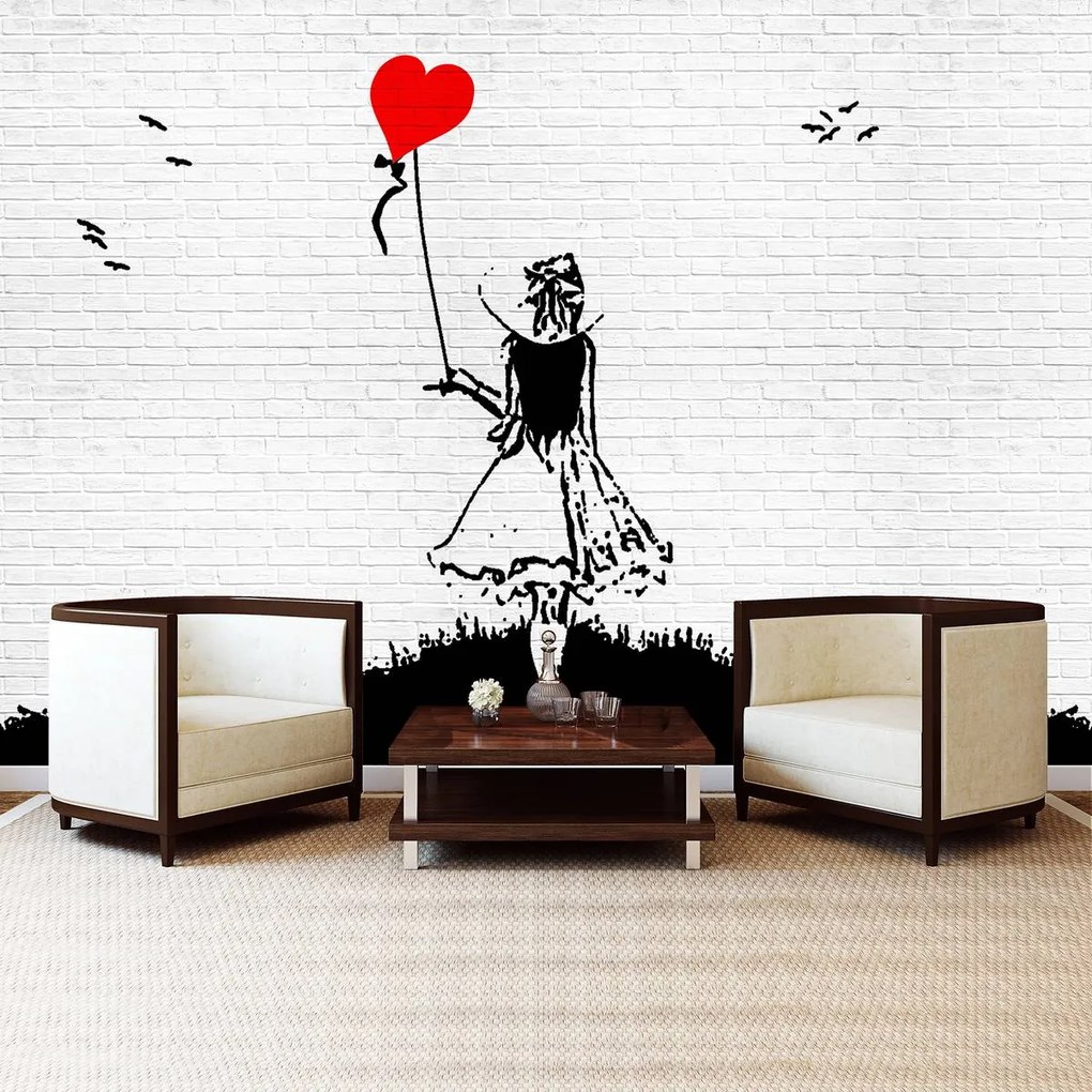 Fototapet - Fata cu balon (152,5x104 cm)