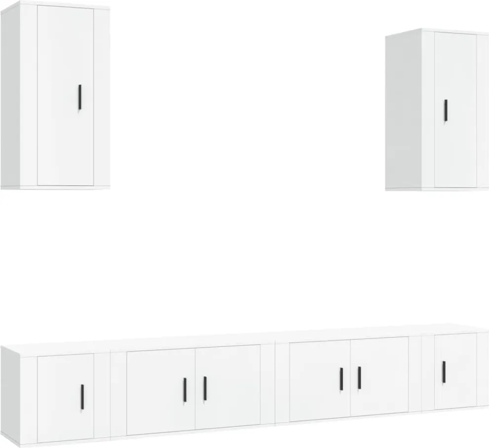 vidaXL Set dulap TV, 6 piese, alb, lemn prelucrat