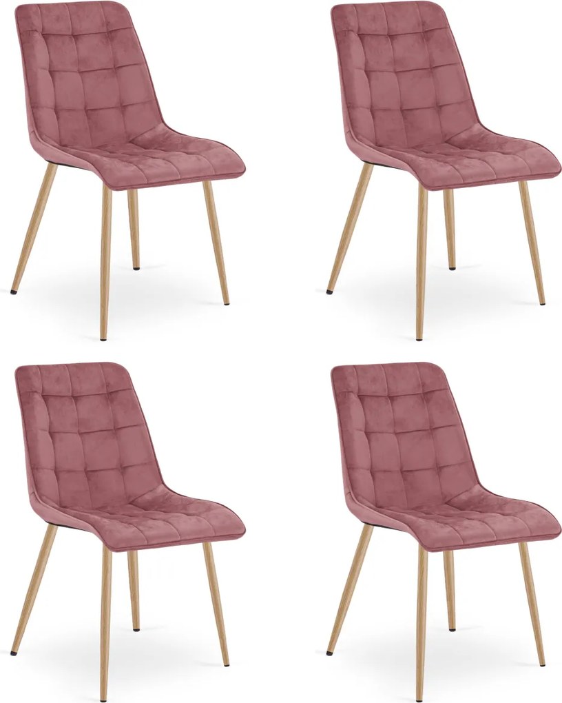 Scaun de masa SPLIT VELVET, roz