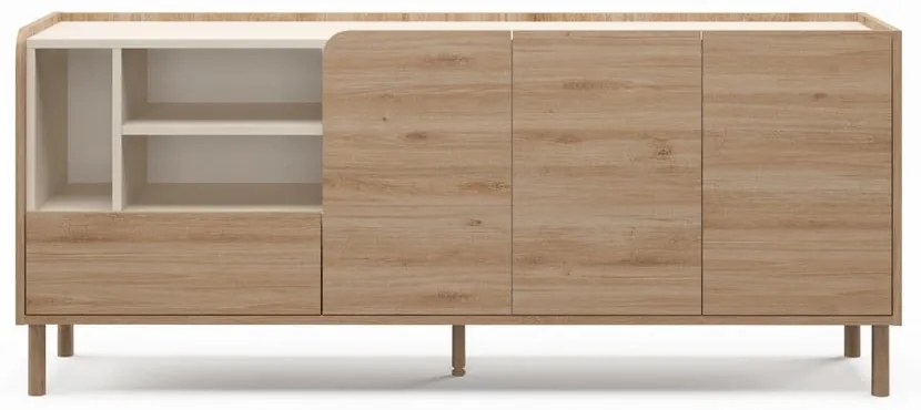 Comodă în culoare naturală cu aspect de lemn de stejar 180x75,5x44 cm Monza – Marckeric