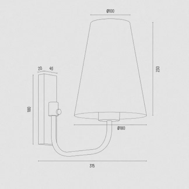 Aplica de perete design modern Safiano auriu, alb