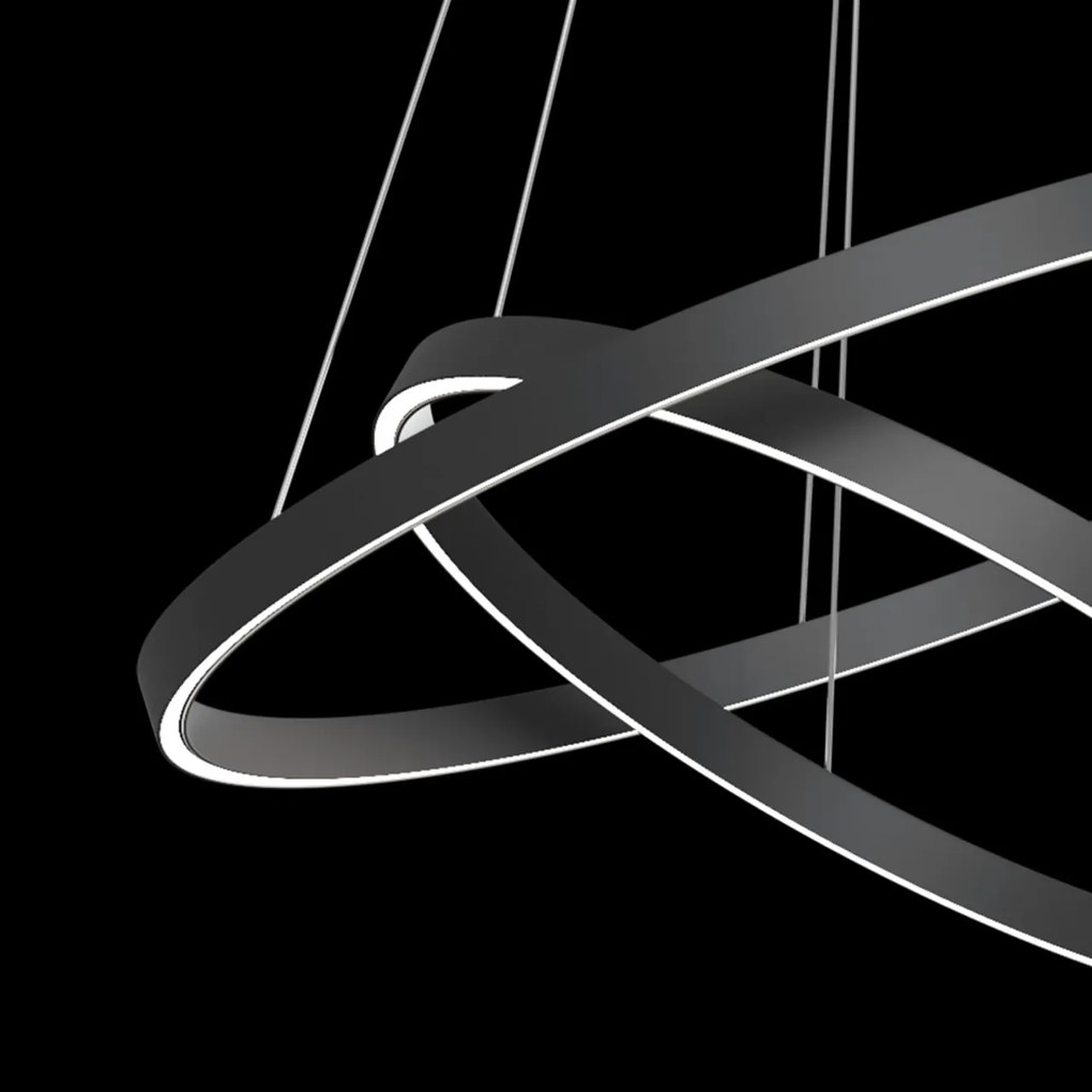 Lustra suspendata LED design tehnic Rim negru MYMOD058PL-L74B4K