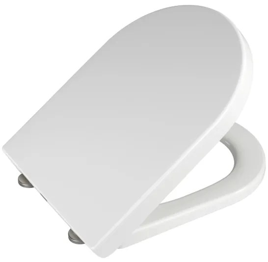 WENKO 18396100-WC Capac WC PALMA 46,5x35,7 cm alb/argintiu
