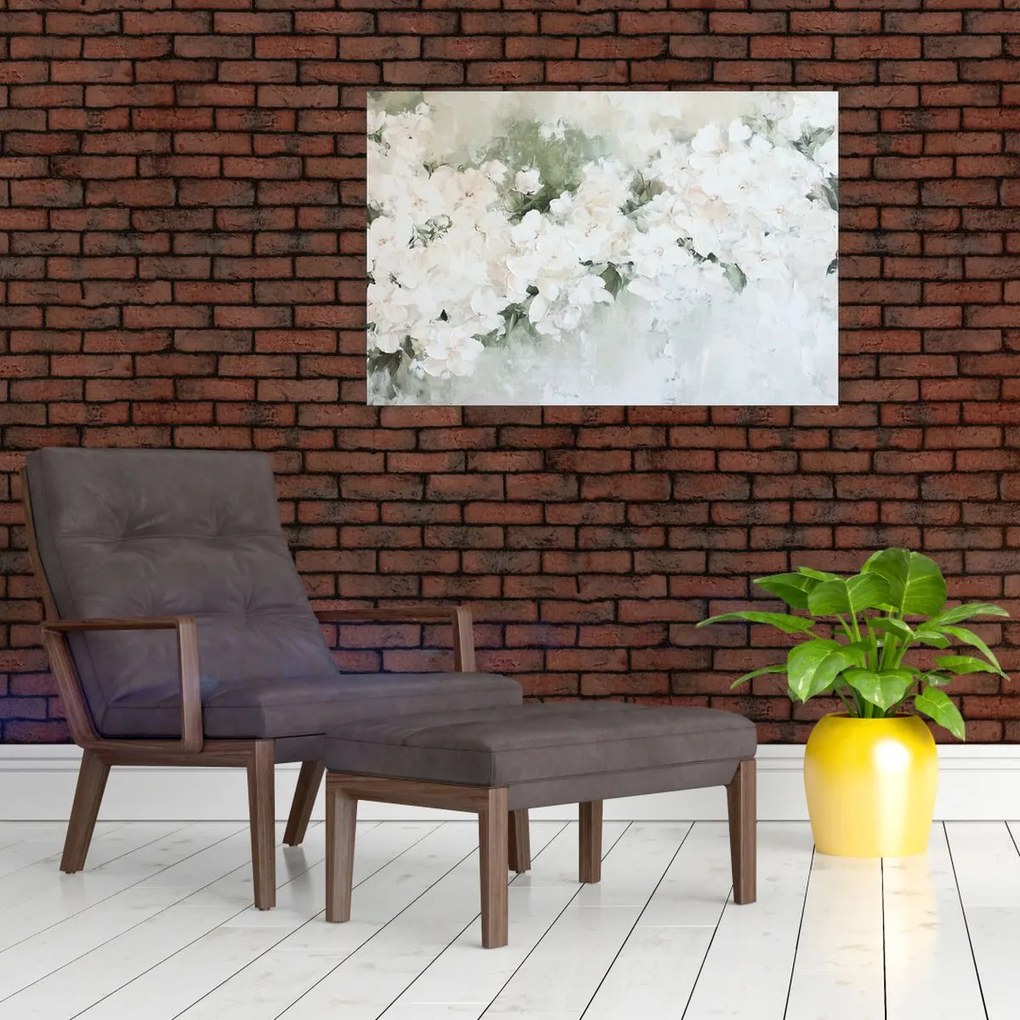 Tablou - Abstracție de Flori Albe (90x60 cm)