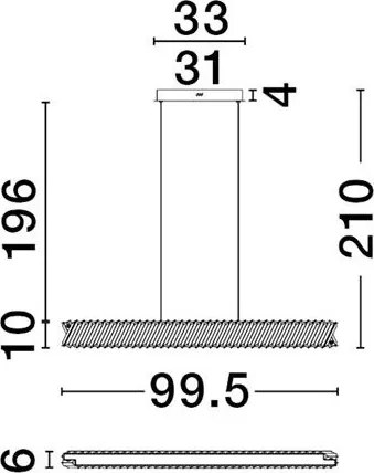 Lustra suspendata LED, cristale sticla ARIETTA