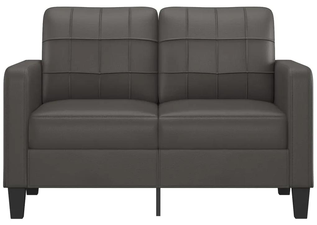 Canapea cu 2 locuri, gri , 120 cm, piele ecologica