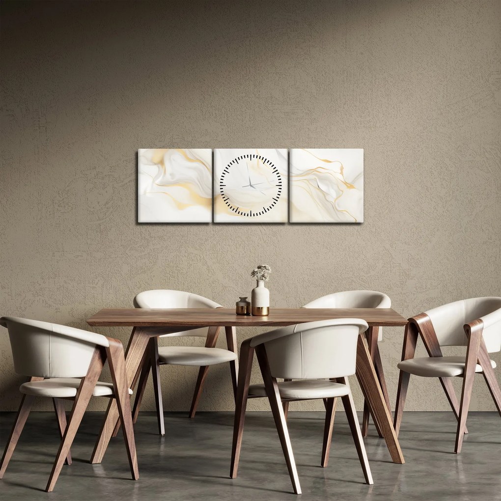 Tablou - Abstracție cu decor (cu ceas) (90x30 cm)