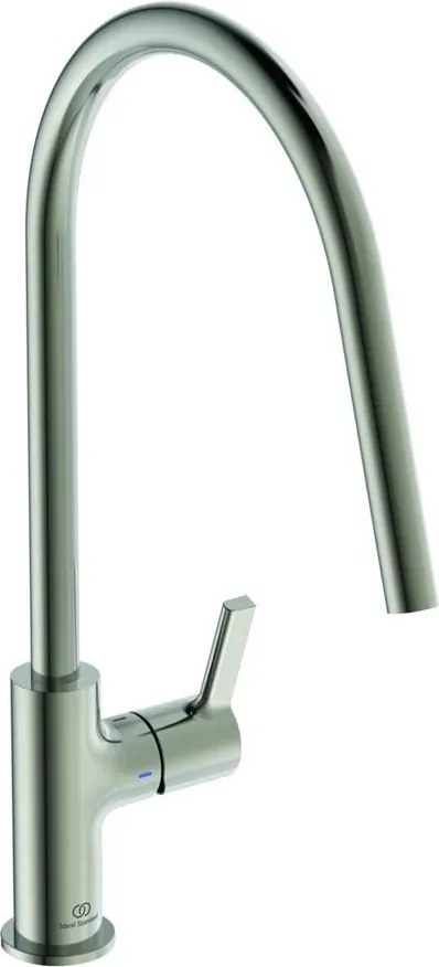 Baterie bucatarie Ideal Standard Gusto 226 cu pipa rotativa argintiu Silver Storm