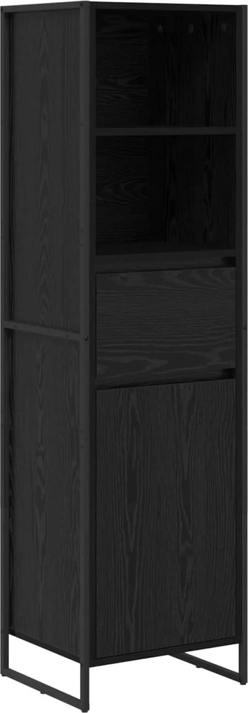vidaXL Dulap pentru cărți cu sertar Stejar Negru 43 x 36 x 150.5 cm
