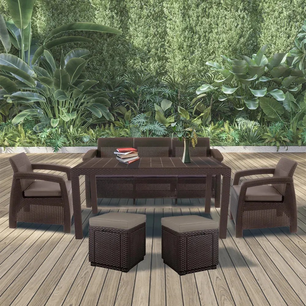 Set de mobilier de grădină Corfu Love max duo cub maro