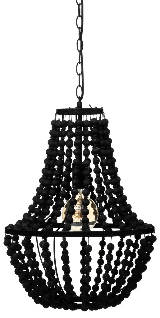 Candelabru cu mărgele GOYA, lemn, negru