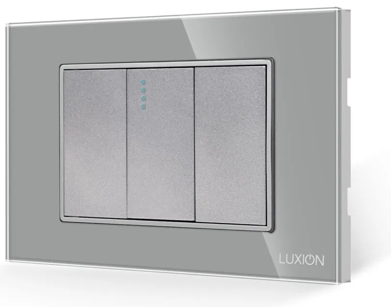 Intrerupator Simplu Mecanic 1M si 2 Taste False LUXION cu Rama din Sticla, Standard Italian, 3M