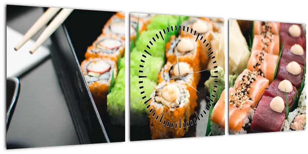 Tablou - Sushi (cu ceas) (90x30 cm)