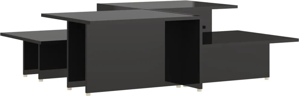 vidaXL Mese cafea 2 buc negru extralucios 111,5x50x33 cm lemn compozit