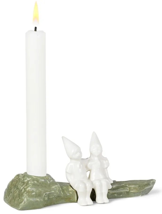 Sfeșnic de Crăciun din gresie Kähler Design Christmas Hug, lungime 19 cm