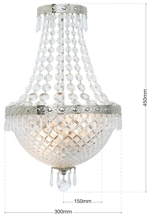 Aplica de perete cristal SCHOLER, EMPIRE CRYSTAL antique silver