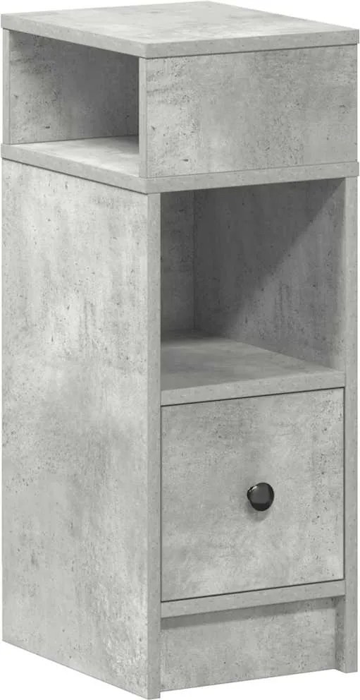 vidaXL Noptiera cu sertar gri beton 25x31x66 cm
