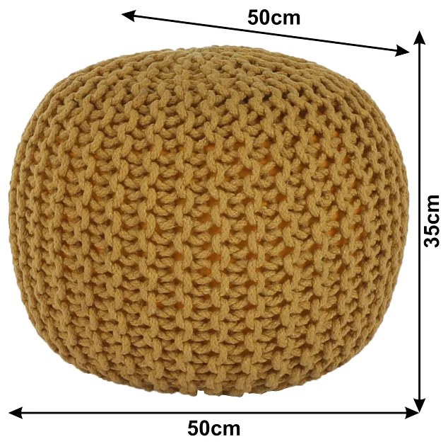 Taburet tricotat, bumbac muştar, GOBI TYP 2