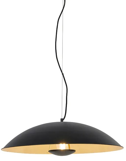 Lampă suspendată vintage neagră cu auriu 60 cm - Emilienne