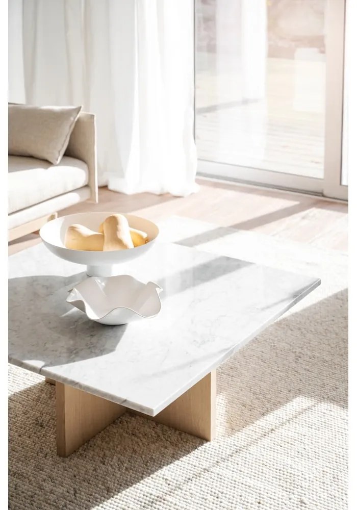 Măsuță de cafea maro/în culoare naturală din marmură 90x90 cm Brooksville - Rowico