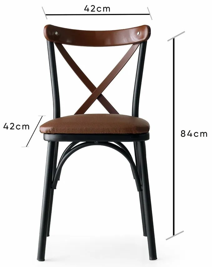 Set de scaune de sufragerie Ekol Brown, 4 buc.