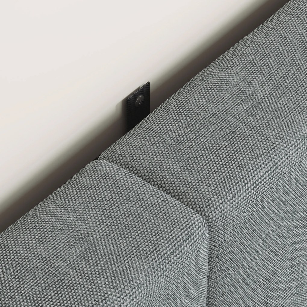 HOMCOM Tăblie reglabilă în 3 trepte tăblie tapițată cu picioare metalice aspect in pentru dormitor 160x10x106/116/126 cm Gri | Aosom Romania