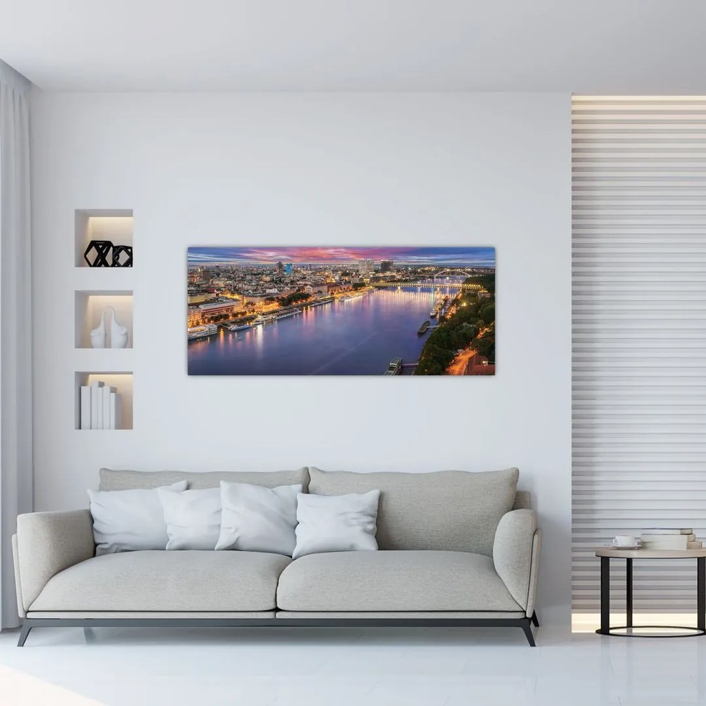 Tablou cu orașul Bratislava cu râu (120x50 cm)