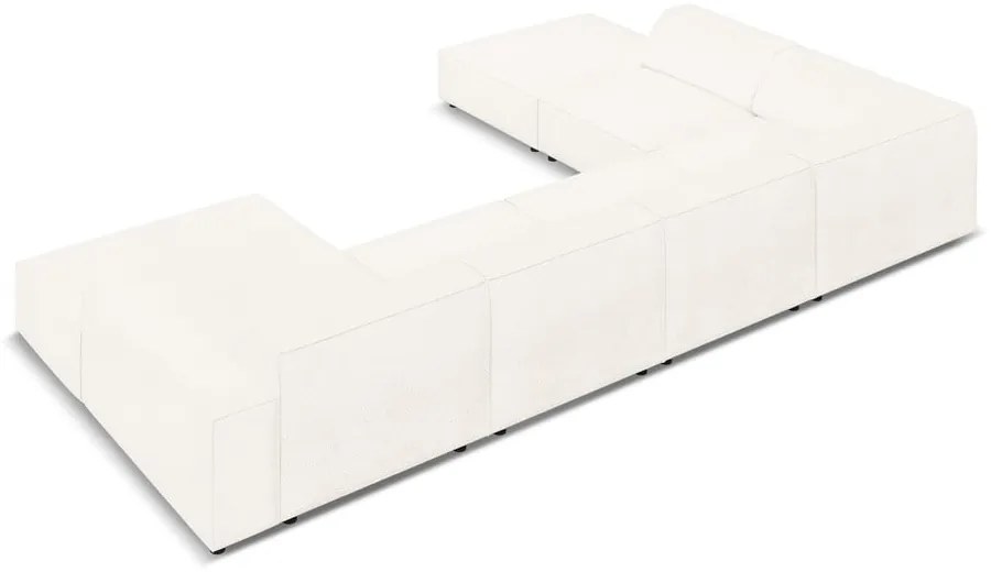 Colțar bej cu tapițerie bouclé (pe partea stângă) Jodie – Micadoni Home