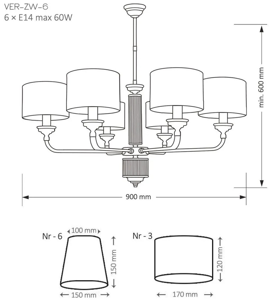 Candelabru 6 brate modern realizat manual Verde