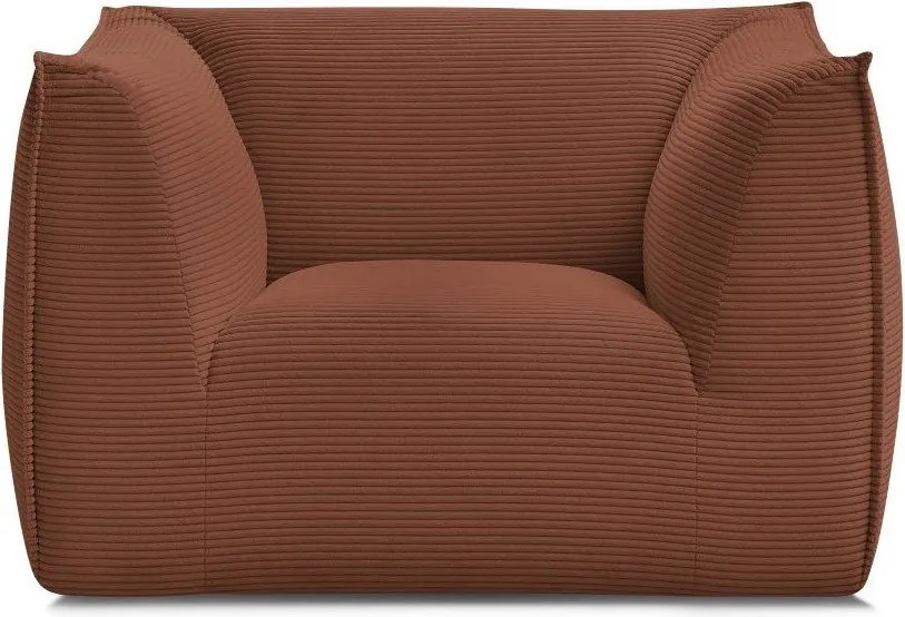 Fotoliu portocaliu cu tapițerie din catifea reiată Giorgia – Bobochic Paris