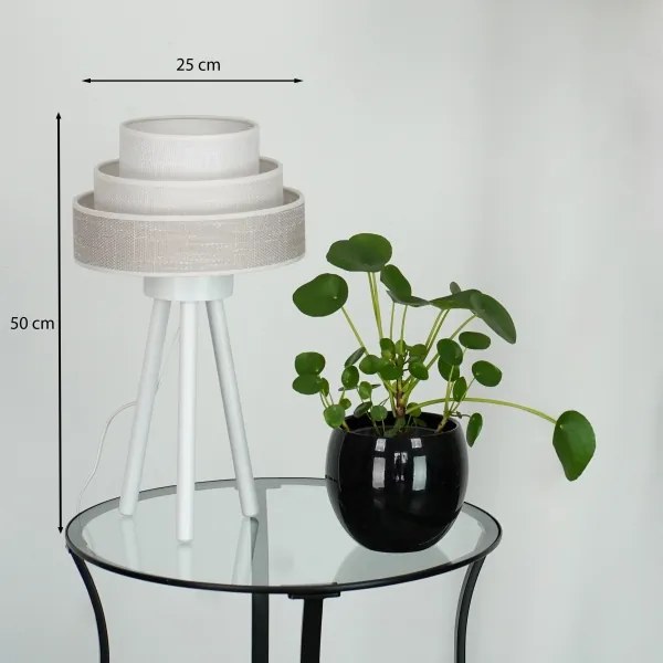 Lampă de masă Brilagi ALASKA LUNETA 1xE27/15W/230V gri/crem