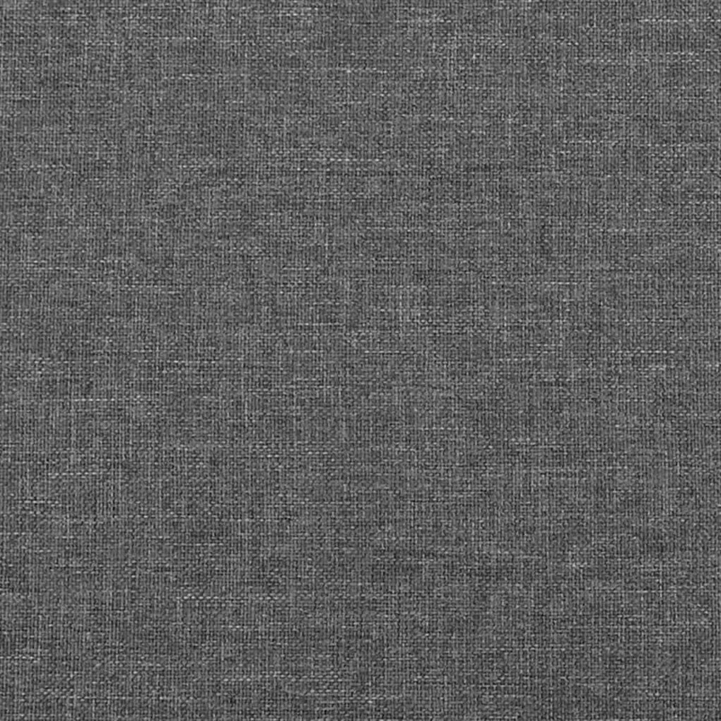 Cadru de pat cu tablie, gri inchis, 200x200 cm, textil Morke gra, 200 x 200 cm, Culoare unica si cuie de tapiterie