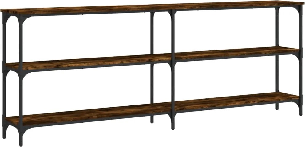 vidaXL Măsuță consolă, stejar fumuriu, 200x29x75 cm, lemn prelucrat