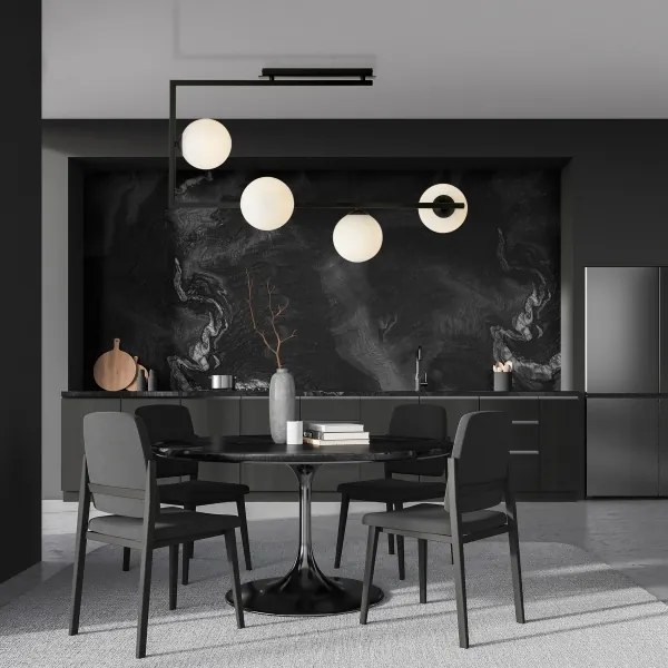 Lustră pe tijă SOMA 4xE14/10W/230V negru/alb