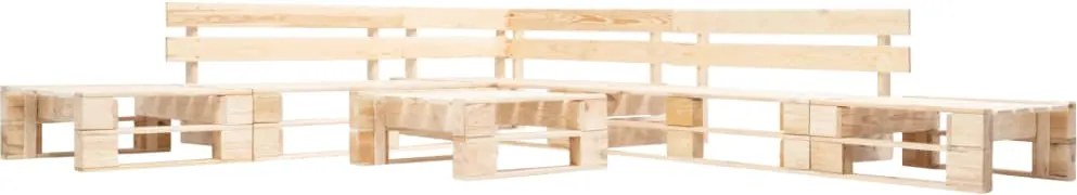 vidaXL Set mobilier de grădină paleți, 6 piese, natural, lemn