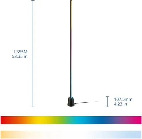 Philips -LED RGBIC Dimerizabilă.lampă de podea GRADIENT LED/9,7W/230V 2200-6500K Wi-Fi