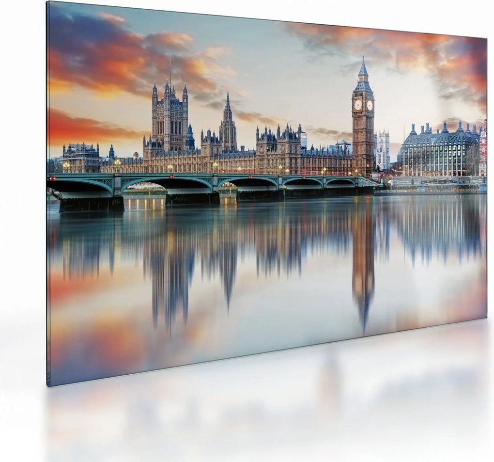 Tablou pe sticlă - Houses of Parliament din Londra (70x50 cm)
