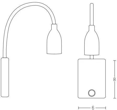 Aplica cu spot LED stil minimalist Hotel alba