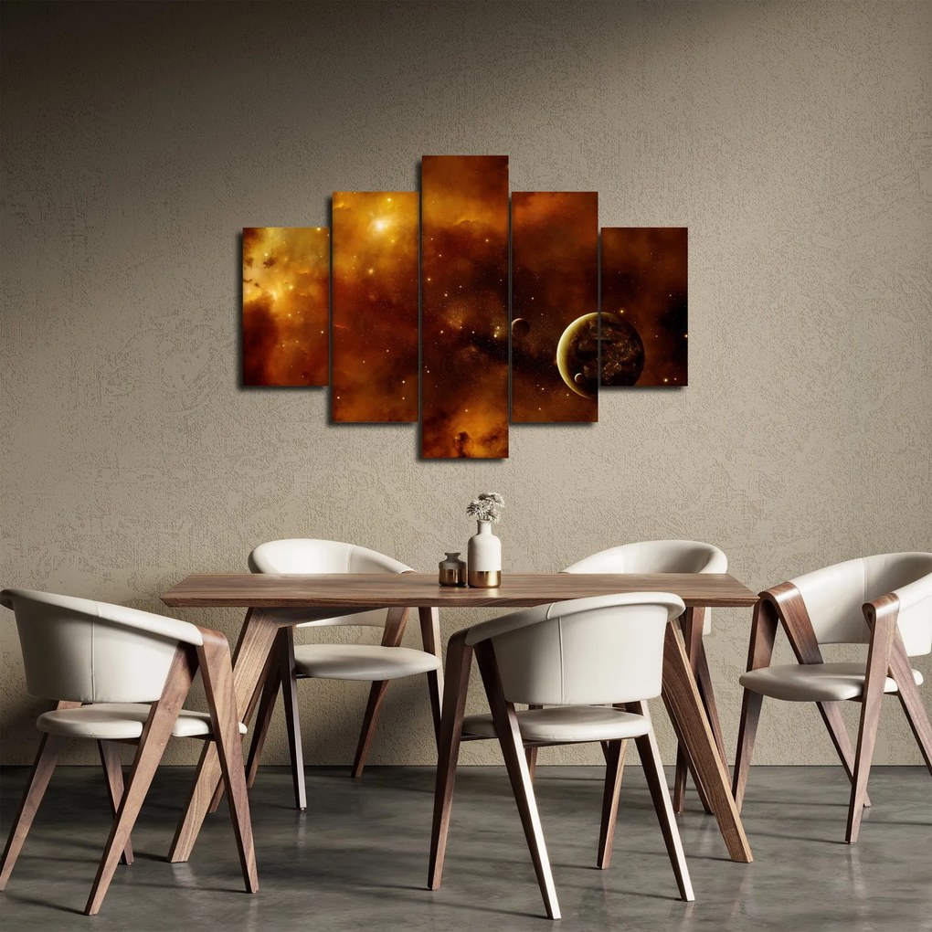 Tablou - Planete cu nebuloasă (150x105 cm)
