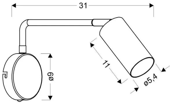 Lampă de perete TINA 1xGU10/15W/230V neagră/aurie