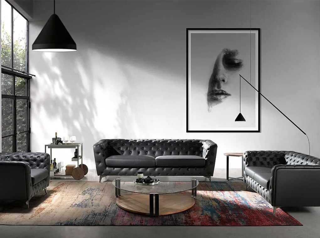 Masuta de cafea eleganta design LUX Walnut AC 2055-MH1904A-NOGAL