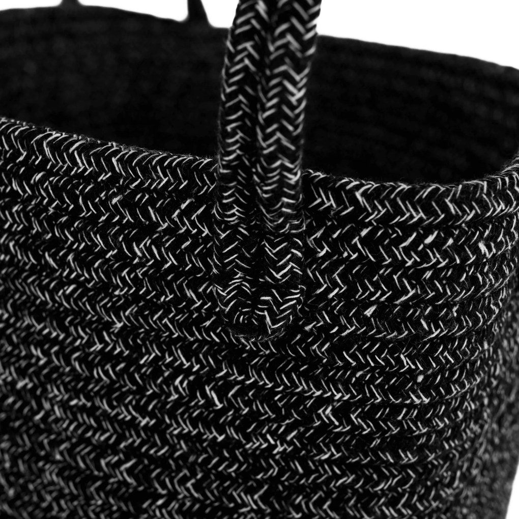 TEMPO-KONDELA TIAGON, coş tricotat, negru, 30x26 cm