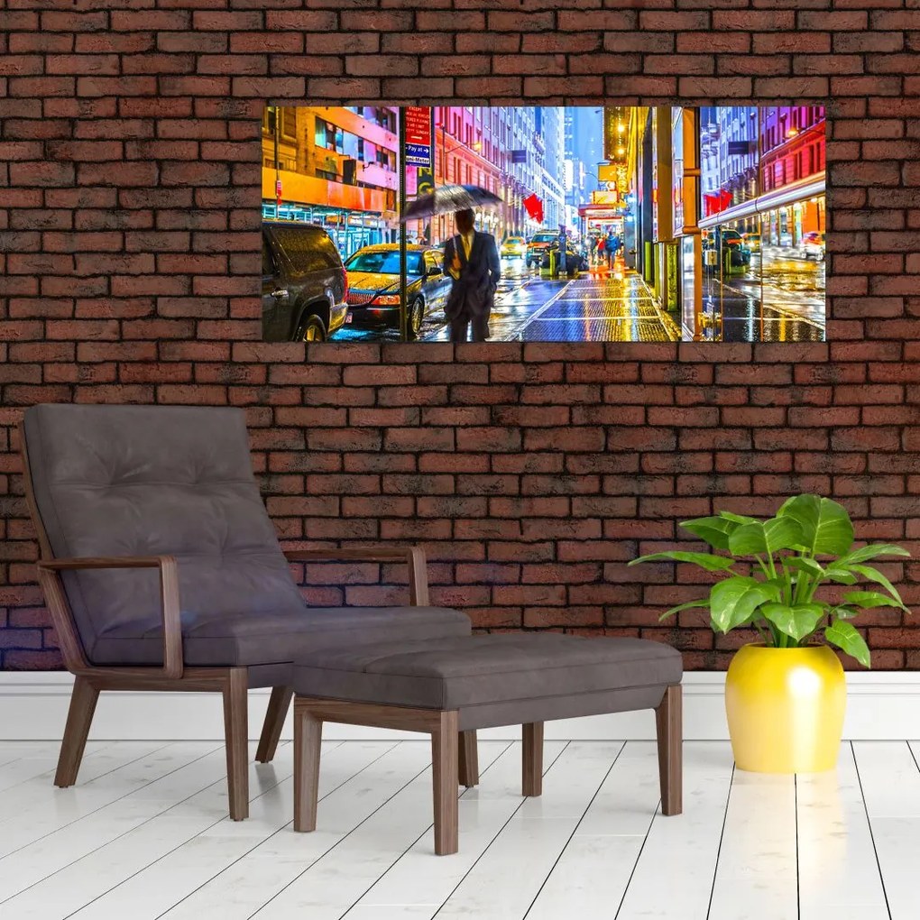Tablou - Oraș în lumina neoanelor (120x50 cm)