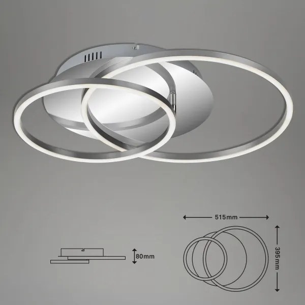 Plafonieră LED dimabilă 28W/230V/3000K, crom mat