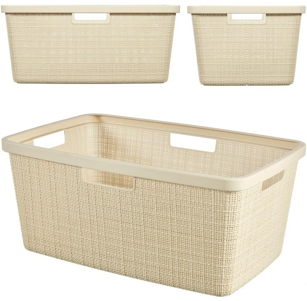 Curver Coș pentru rufe curate Jute 46 l, bej